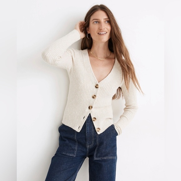 Madewell shrunken ribbed cardigan sweater - Picture 1 of 9